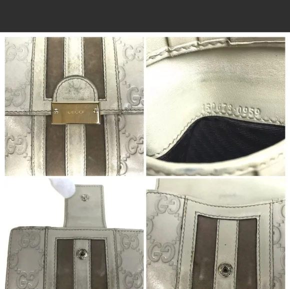 GUCCI🥳HP🥳Gucci GG White Leather Wallet - Picture 5 of 12